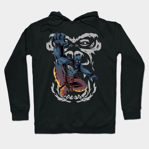 king kong gorilla Hoodie by three.gu